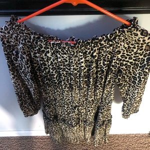 off the shoulder cheetah dress